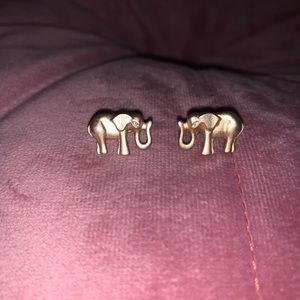 Gold elephant studs